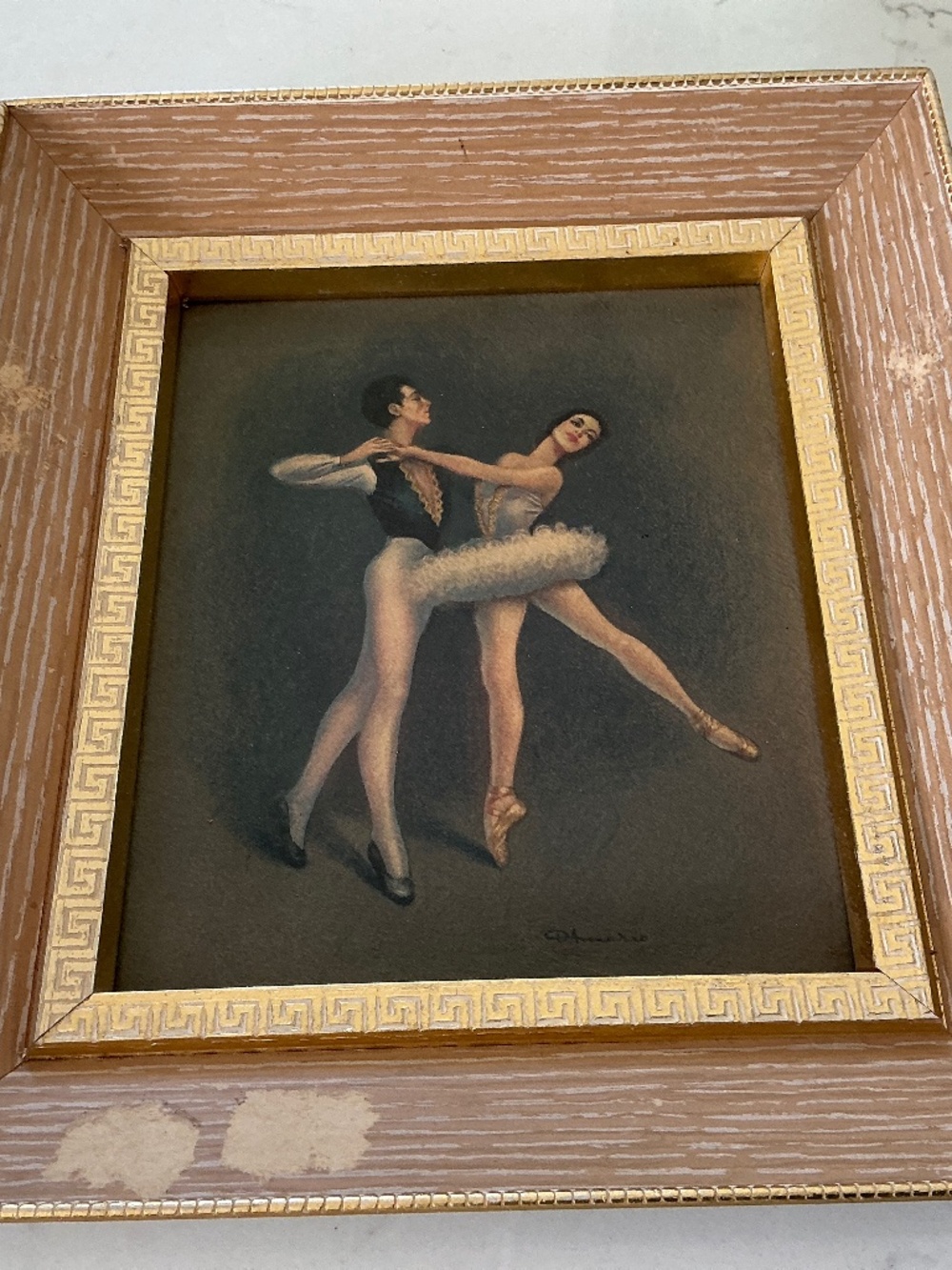 Vintage Midcentury Ballet Print by D’Amario Couple Framed